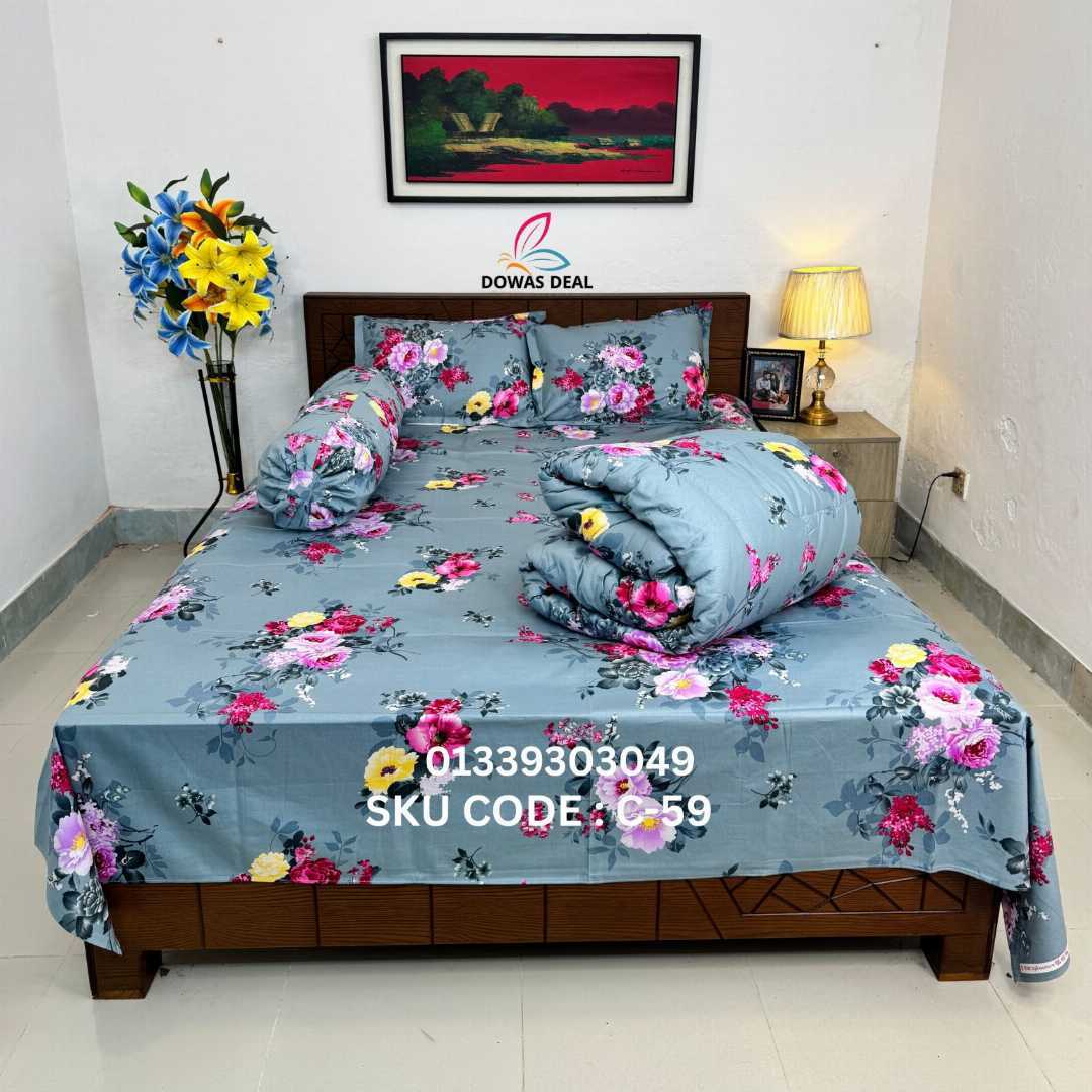 Premium,Quality,Twill,Cotton,Comforter,5,Pcs,Set